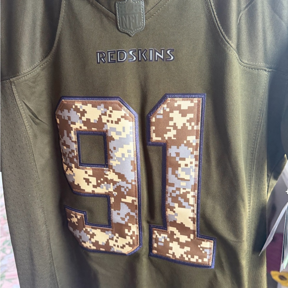 Washington Redskins #91 NFL Jersey in Olive Green- Kerrigan